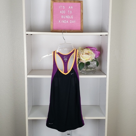 Nike Tops - Nike Dri-Fit Black Racer Back Tank Top  SZXS
